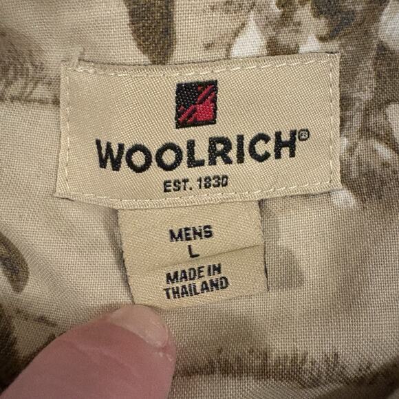 Woolrich 100% Cotton Button Down Shirt | Mens L | British Tan Dogs | Long Sleeve - Picture 3 of 8